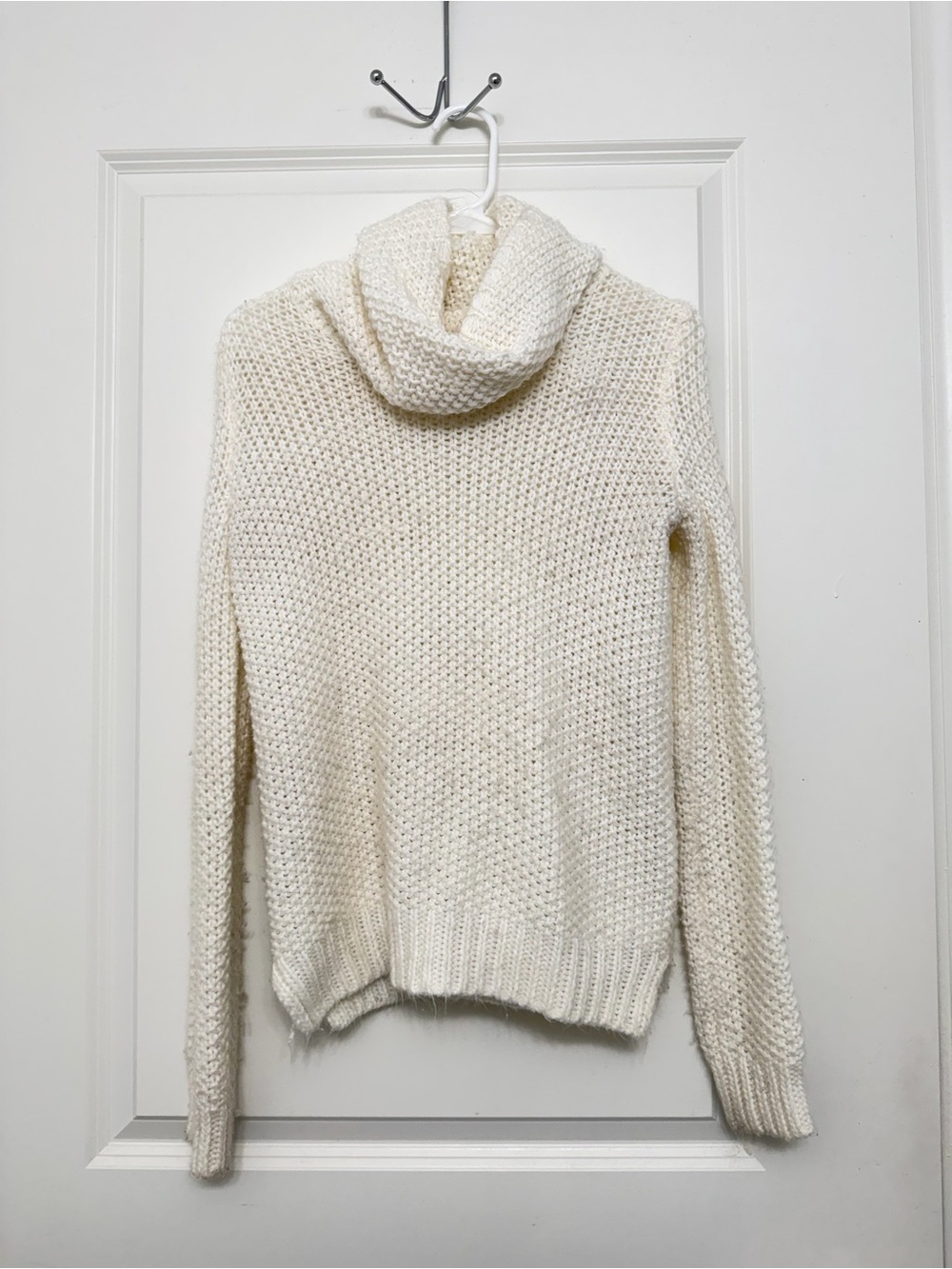 Forever 21 Cream Cowl Neck Knit Sweater